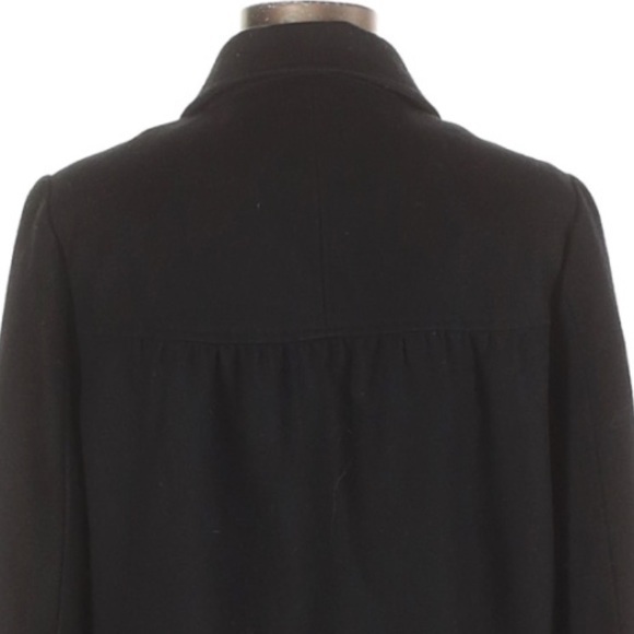 Banana Republic sz M black wool blend button up lined collared dress jacket coat - Picture 8 of 14